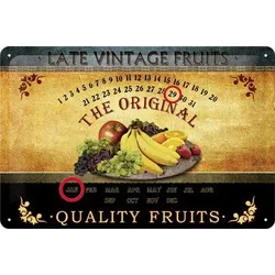 Blechschild-Kalender Quality Fruits