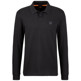 Boss Poloshirt BOSS ORANGE "Passerby" Gr. L, schwarz (001_black) Herren Shirts Langarm mit BOSS-Logobadge