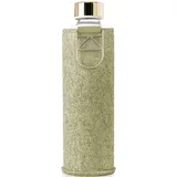 Equa Mismatch grün Pistazie goldfarben), H:25,5cm, Borosilikatglas, Trinkflaschen, Trinkflasche, Borosilikatglas, mit Filzhülle, 750 ml