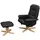 Mendler Relaxsessel M56 Kunstleder 80 x 100 x 80 cm Schwarz mit Hocker