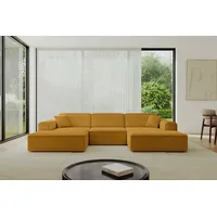 ALTDECOR Wohnlandschaft IREA-U1-v3, Sofa Praktische Bequeme Funktionsecke Couch U-Form Eckcouch, Corner Sofa U-Form Vielseitige Sofa Wohnlandschaft Wohnzimmer gelb