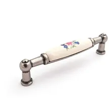 SOTech Möbelgriff Porzellangriff Landhaus BA 96 mm Cremefarbig/Altsilber 96 x 0