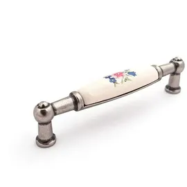 SOTech Möbelgriff Porzellangriff Landhaus BA 96 mm Cremefarbig/Altsilber 96 x 0