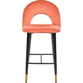 Beliani Barstuhl 2er Set  mit Metallbeinen  rot / schwarz