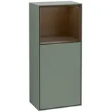 Villeroy & Boch Villeroy und Boch Finion Seitenschrank F500GNGM 41,8x93,6x27cm, links, Regal oben Walnut Veneer, Olive Matt Lacquer