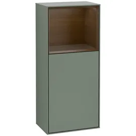 Villeroy & Boch Villeroy und Boch Finion Seitenschrank F500GNGM 41,8x93,6x27cm, links, Regal oben Walnut Veneer, Olive Matt Lacquer