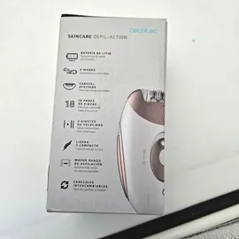 Cecotec Kabelloser Epilierer Bamba SkinCare Depil-action. Lithiumbatterie, 40 Minuten Akkulaufzeit, Wasserdicht, Austauschbare Köpfe, 2 Geschwindigkeitseinstellungen, Kabelloser Modus