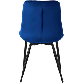 ML-Design Esszimmerstühle 6er Set Dunkelblau Sitzfläche aus Samt mit Rückenlehne,