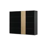 Uno Schwebetürenschrank zweitürig ¦ schwarz ¦ Maße (cm): B: 281 H: 223 T: 69.0