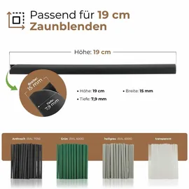 BooGardi Sichtschutzstreifen 120 x 19 cm Schwarz PVC 120 St.