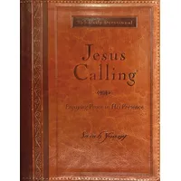 Thomas Nelson Jesus Calling, Large Text Brown Leathersoft, with