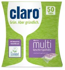 claro Alles-in-1 Multi Geschirrspültabs  C01089 , 1 Packung = 50 Tabs à 20g