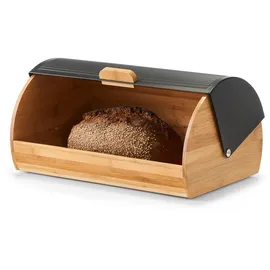 Zeller Brotkasten Bambus/Metall Schwarz