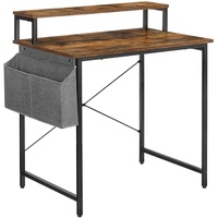 Rootz Schreibtisch – Computertisch – Monitorständer – verstellbare Beine – Aufbewahrungstasche – Industriell – Braun – Schwarz – V...