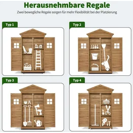 MCombo Gartenschrank 57 x 109 x 180 cm Natur