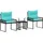 vidaXL Gartenlounge Set 7-tlg. Schwarz/Türkis