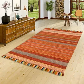 Pergamon Natur Teppich Kelim Kalleen Terrakotta 200x300cm