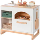 Musterkind Spielküche "Taxus, weiß/natur", weiß (weiß, natur), Spielküchen, KinderB:70cm H:62cm T:39cm, Holz, B:70cm H:62cm T:39cm