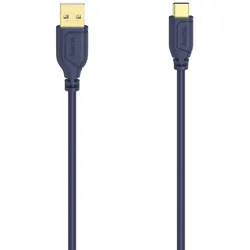 Hama Flexi-Slim USB Kabel 0,75 m USB 2.0 USB C USB A Blau