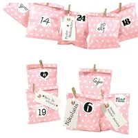 Frau Wundervoll DIY Adventskalender zum Befüllen Bescherung, Papiertueten flach