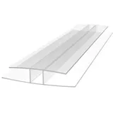 H-Profil Polycarbonat 1500mm Transparent 16mm – Stegplatten Verbinder für Doppelstegplatten | Hohlkammerplatten Verbindungsprofil für Gewächshaus & Überdachungen