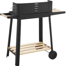 casa.pro Holzkohlegrill Ari 78 x 86 x 30 cm Schwarz/Holz