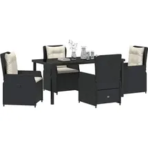 vidaXL Garten Essgruppe 5 pcs Schwarz Poly-Rattan