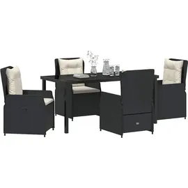 vidaXL Garten Essgruppe 5 pcs Schwarz Poly-Rattan