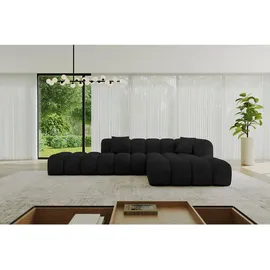 altdecor Ecksofa Ottomane Rechts OLEA-L2 - 289x176x71 cm Schwarz