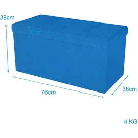 Intirilife Sitzhocker Faltbar 76 x 38 x 38 cm Blau