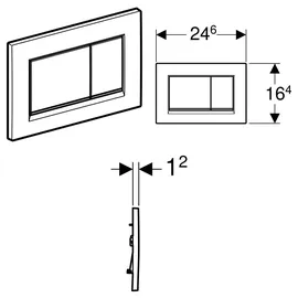 Geberit Sigma30 Betätigungsplatte für 2-Mengen-Spülung weiß/vergoldet 115.883.KK.1