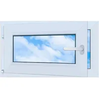 LORAC | Kunststofffenster weiß 700x400mm, 70x40cm, PCV, DIN Links, kippbar & ausstellbar, 2-fach Verglasung, energiesparend – Fenster mit CE-Zertifikat für Keller und Wohnung