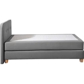 Home Affaire Boxspringbett »Fargo« inkl. Topper, in 3 Matratzenarten, in Samt- oder Strukturstoff grau