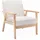 sweeek Sessel Skandinavisch Polyester 70 x 80 x 80 cm Creme mit Rollen