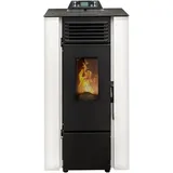 STUFE A PELLET ITALIA Qubo 9 KW - Pelletöfen Effizienz 91% Heizt 80m2 Autonomie 21 Std Programmierbar Kompaktes Design 5 Geschwindigkeiten und Kräfte 24 Monate Garantie Weiß
