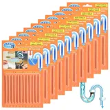 Saijer Abflussreiniger Sticks,120 Stück Enzymreiniger Rohrreiniger WC Reiniger Rohrreinigungsstab Abfluss Rohrreinigung Effizient Löst Verstopfungen für Badewanne Pipeline Küche Spülbecken (Orange)