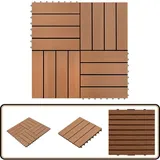 22 Stk. Terrassenfliesen 30 X 30 Cm 2 Qm Wpc Braun - Terrassenplatten - Gartenmöbel - Balkonterrasse - Outdoor Dekoration - Wpc Terrasse