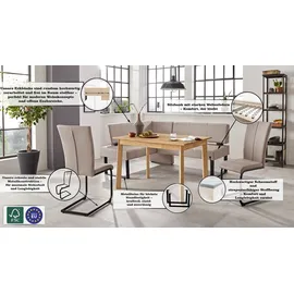 Home Affaire Eckbank HOME AFFAIRE "Oliver mit Metallgestell, Küchenbank", beige (beige, schwarz), B:180cm H:89cm T:140cm, Holzwerkstoff, Massivholz, Polyester, Sitzbänke, Eckbank, verschiedene Bezüge Cord Esszimmerbank OTTOs Choice