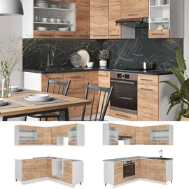 Vicco Winkelküche Fame-Line L-Form 160 x 190 cm Eiche/Weiß