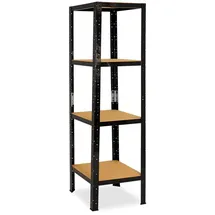 shelfplaza Schwerlastregal Stahl 200x30x30 cm schwarz 4 Böden