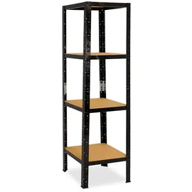 shelfplaza Schwerlastregal Stahl 200x30x30 cm schwarz 4 Böden