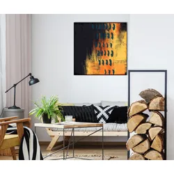 queence Leinwandbild »Abstrakt«, Abstrakt-Weihnachten, (1 St.), mit einem Schattenfugenrahmen veredelt queence Farbe Rahmen: schwarz + Farbe Bild(er): braun