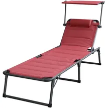 Solax Sunshine Komfort-Sonnenliege 193 x 67 x 32 cm Rot
