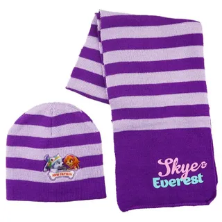 PAW PATROL Modeschal Paw Patrol Mädchen Winter Set Mütze plus Schal, Gr. 48 bis 51 lila 48