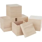 VBS 5er-Pack Holzbox WÜRFEL 8x8cm