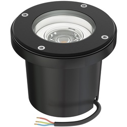 ledscom.de Bodeneinbauleuchte BOFU für außen, IP67, schwenkbar, schwarz, rund, 150mm Ø, inkl. GU10 LED 468lm warmweiß