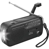 Logilink Dynamo-Handkurbel-Radio m.Solarpanel&Taschenlampe SP0061 Notfallradio FM, AM, UKW Notfallradio, USB Akku-Ladefunktion, Handkurbel, Powerbank-