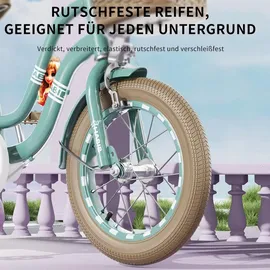 habib gruppe Mädchenfahrrad Klassik | Inkl. Luftpumpe | 6-teiligem Schutz-Set | Kohlenstoffstahlrahmen & Duales Bremssystem | Mitwachsend & sicher... | Türkis