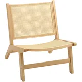 Sessel Relaxsessel Ohne Armlehne, Stuhl Mit Rattan-Rückenlehne, Holzrahmen, Lese