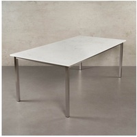 MAGNA Atelier Esstisch SAPPORO mit Marmor Tischplatte, Küchentisch, Naturstein, Dining Table, nachhaltig, 200x100x75cm weiß 200 cm x 75 cm